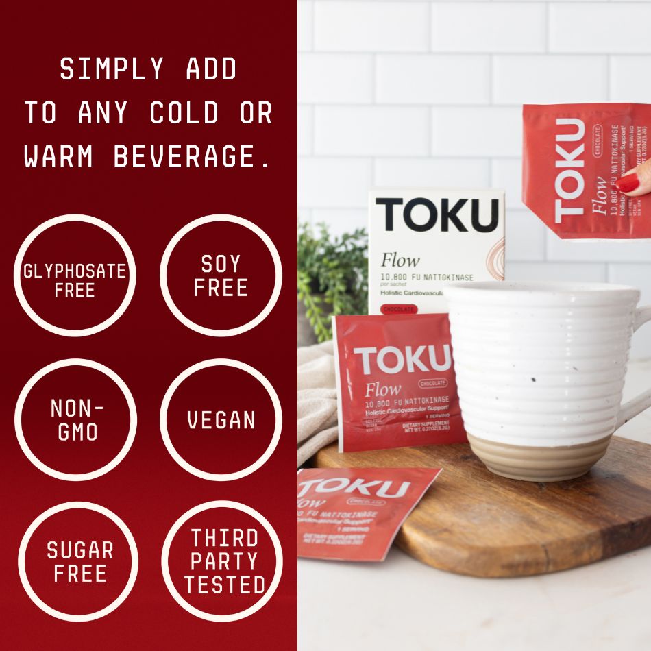 Toku Flow 10,800 FU Nattokinase Supplement | Soy Free Powder