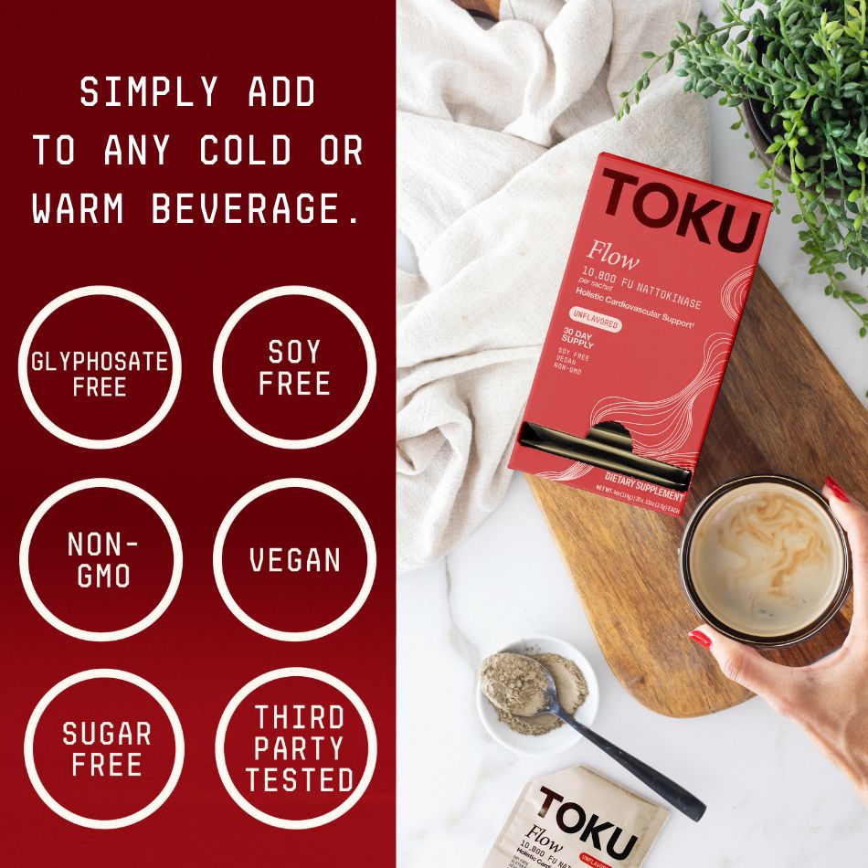 Toku Flow 10,800 FU Nattokinase Supplement | Soy Free Powder