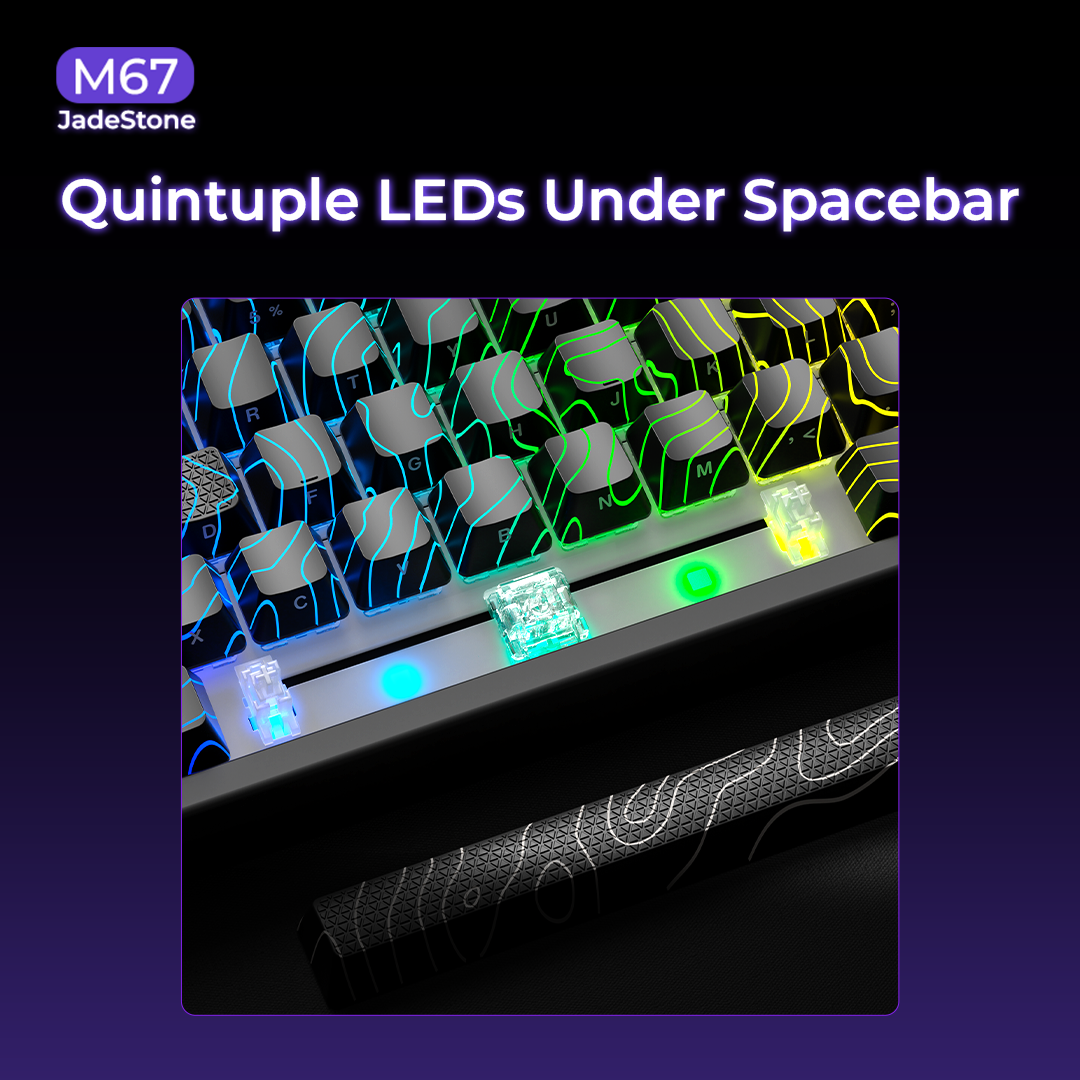 XVX M67 JadeStone Mechanical Keyboard With IMD-Tech Keycaps (Stellar White)