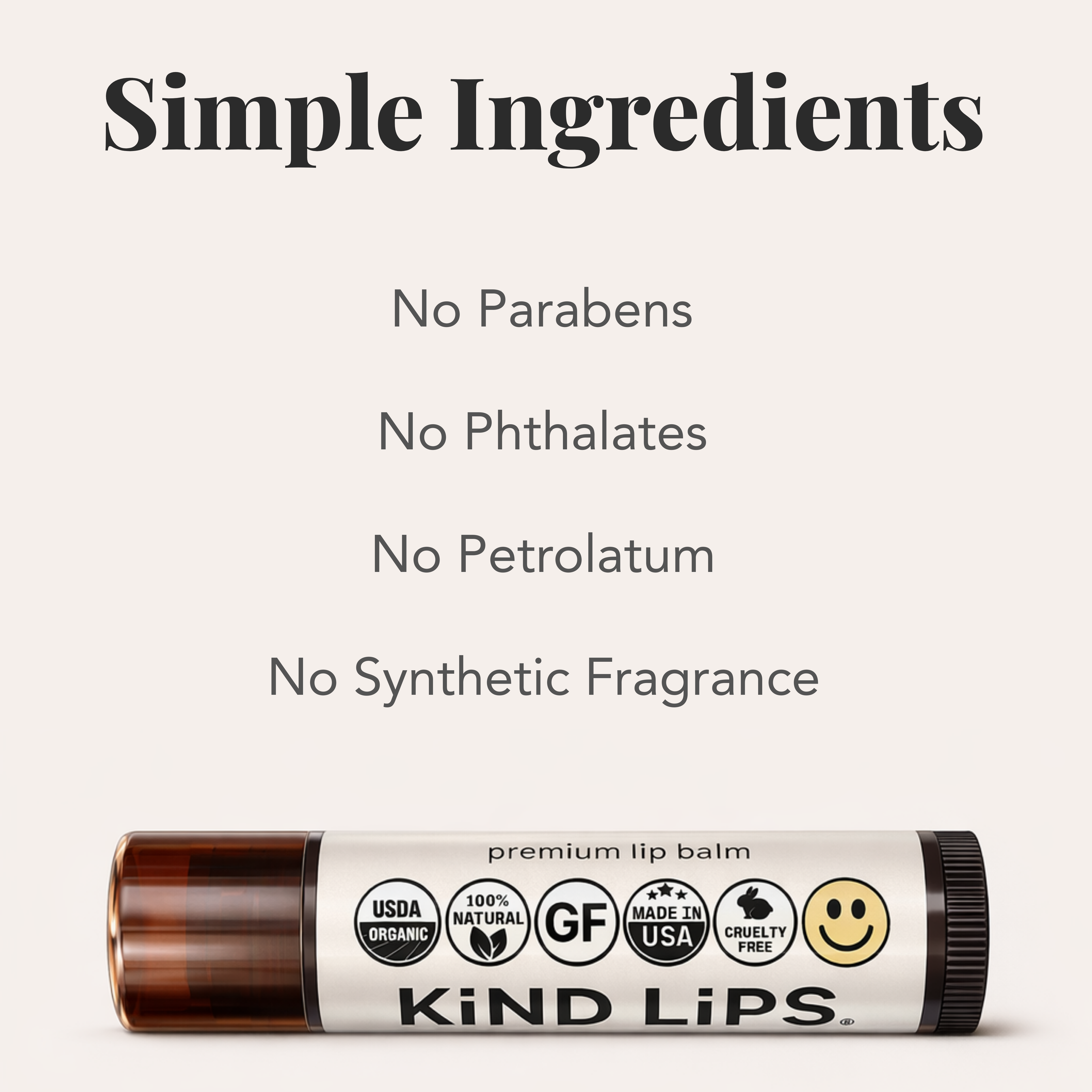 Kind Lips Organic Lip Balm Sweet Mint | Petroleum Free | Gluten Free | Made in USA