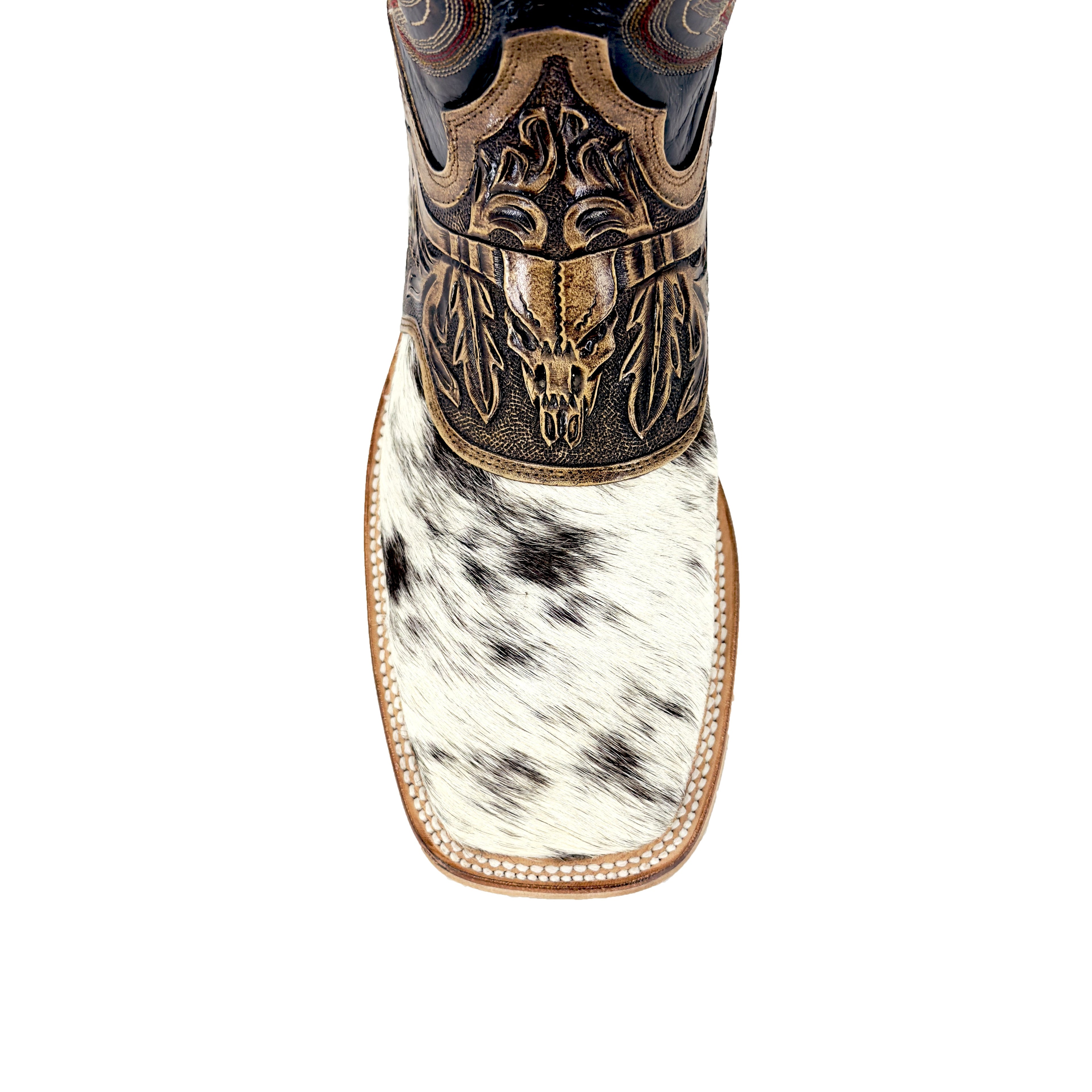 Men's Bulldog Hand Tooled Boots - Long Horn / Cowhide