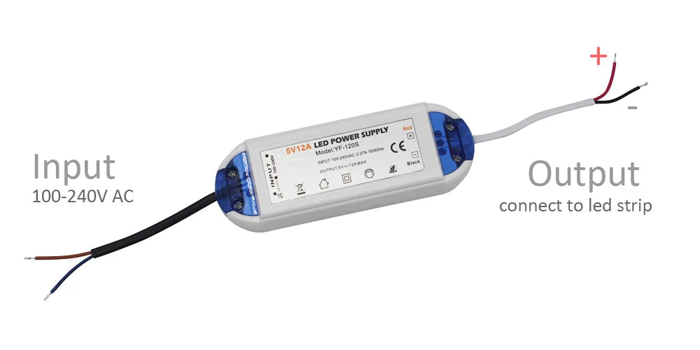 5V Power Supply 12V LED Driver 5 Volt Power Adapter 12 Volt 60W 72W 100W AC 110V 220V to DC 5V 12V 8A 20A LED Strip Transformer