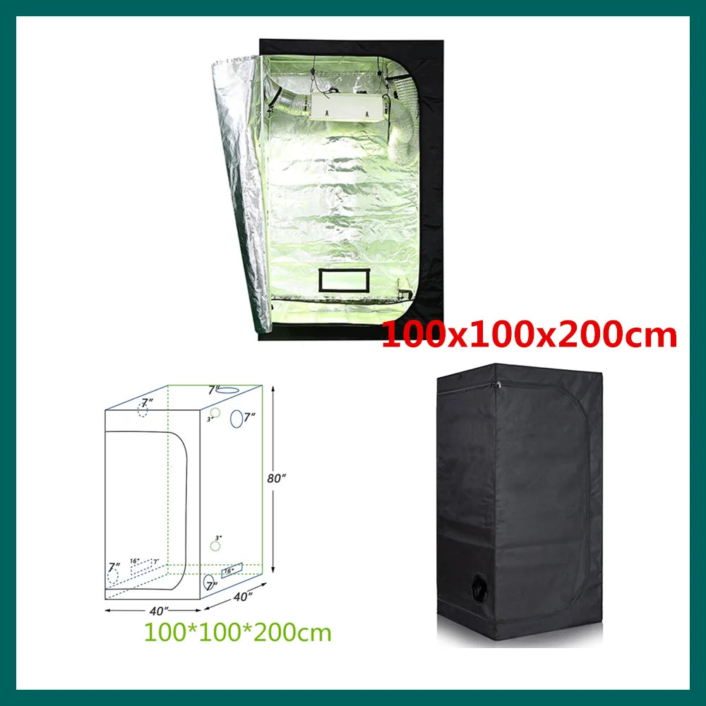 Grow Tent Growbox Hydroponics Growing System Led Grow Plant Lights Full Kits High PPFD 4Inch Duct Fans Activated Carbon Filter