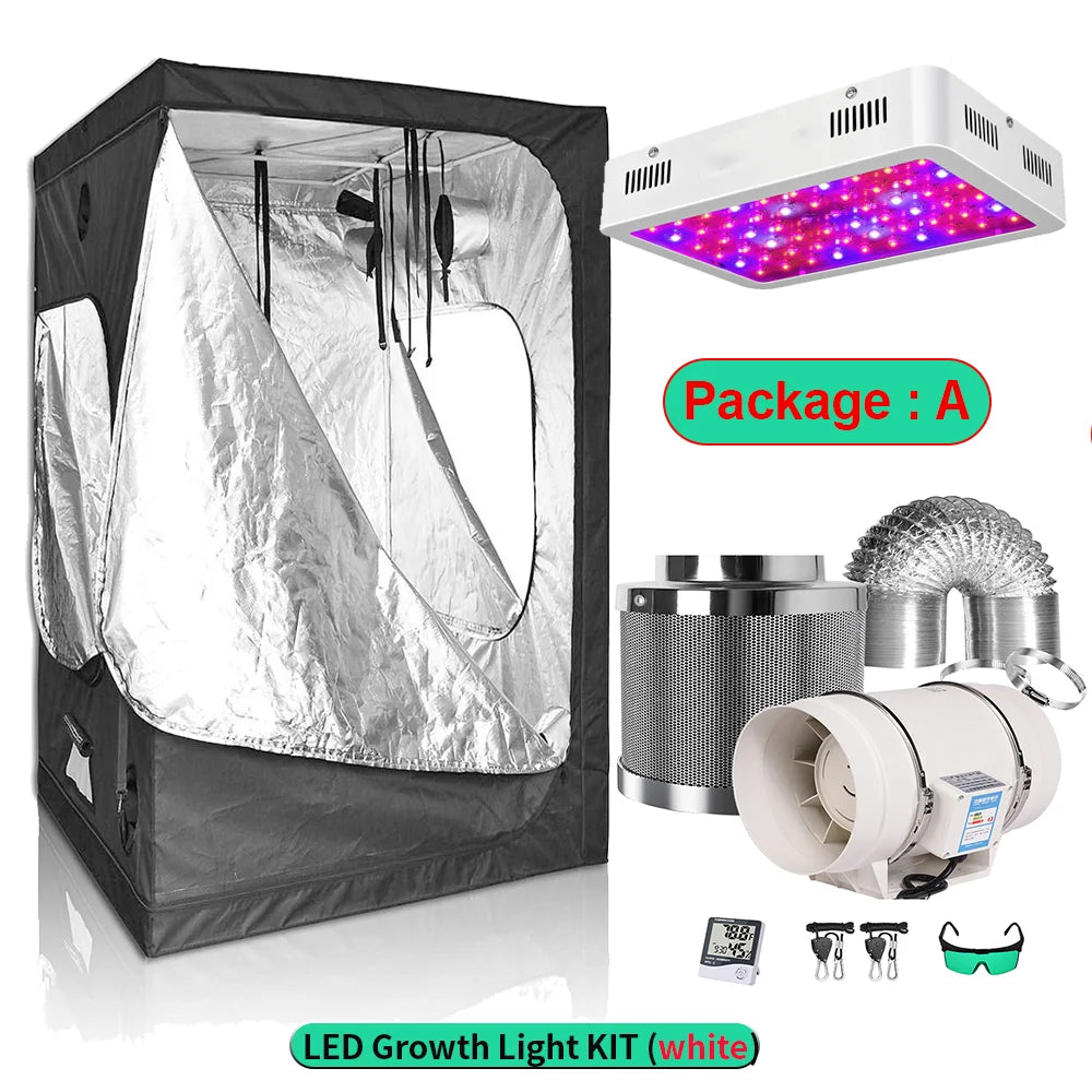 Grow Tent Growbox Hydroponics Growing System Led Grow Plant Lights Full Kits High PPFD 4Inch Duct Fans Activated Carbon Filter