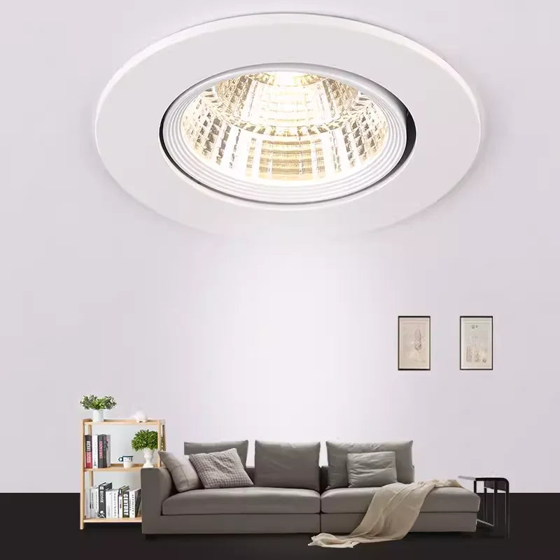 Dimmable Embedded LED Downlights 5W7W/9W12W15W/18W20W COB Ceiling Lights Spotlights Angle Adjustable AC90-260V CRI90 For Home