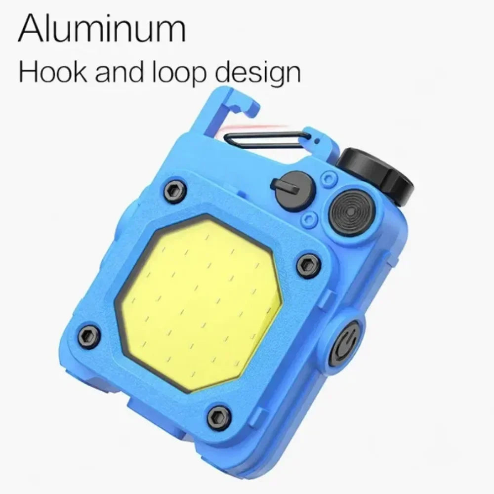 Portable Mini Keychain Flashlight USB Rechargeable Magnetic Work Light Waterproof Adjustable Lantern