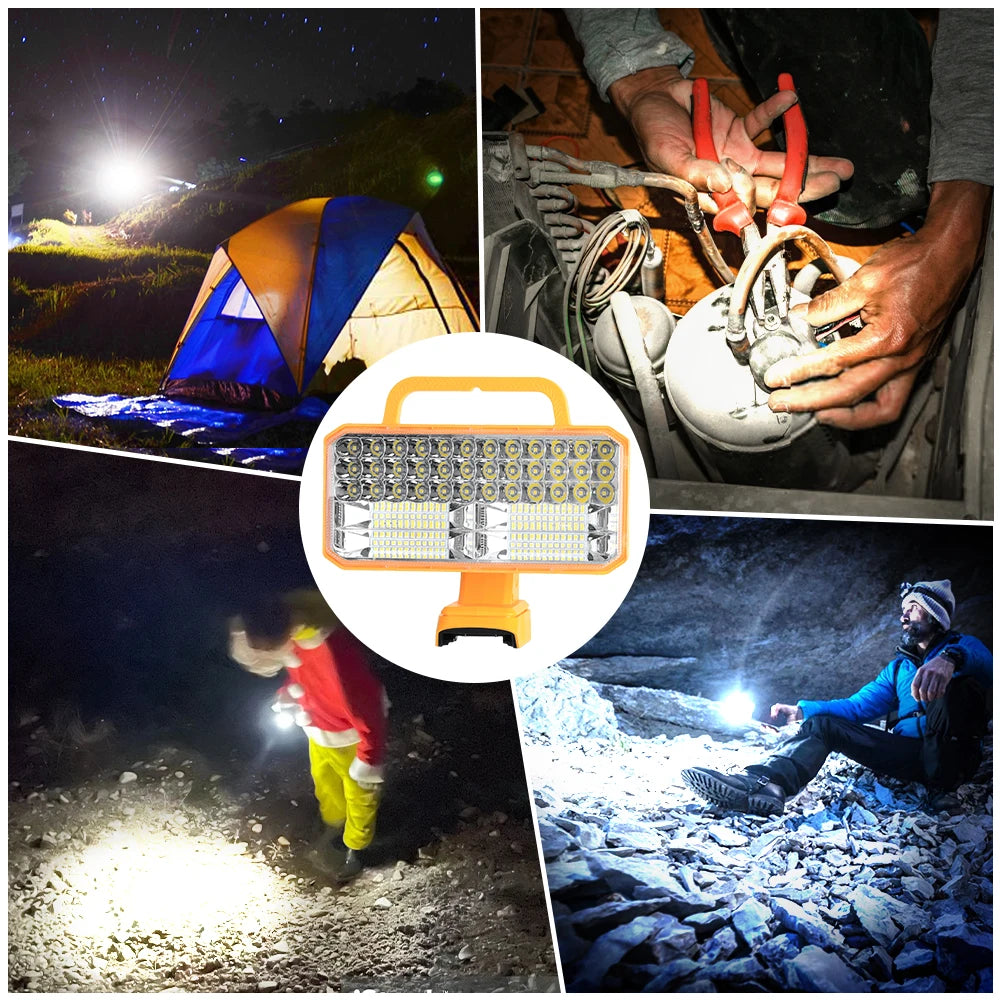 Portable Utility lights 4200LM LED Work Light Compatible with Dewalt 20V Max Lithium-ion Battery, Flashlight with USB Port
