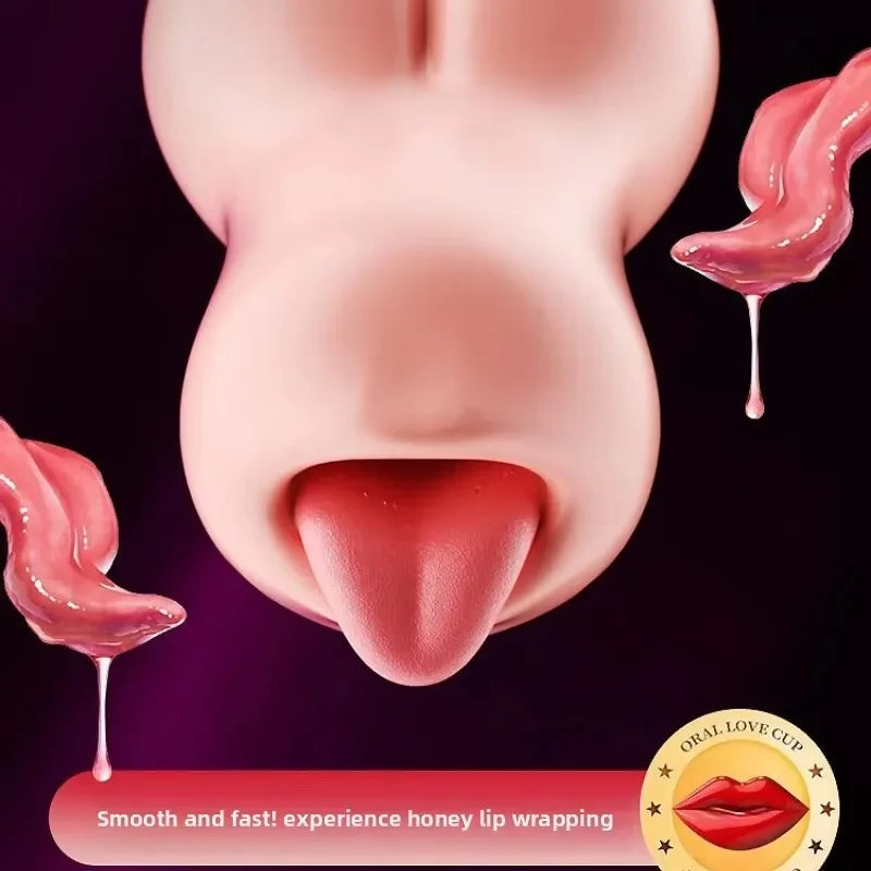 Male Soft Realistic Vagina Sexy Pocket Pussy SexToys For Men Oral Masturbator Stick Deep Throat Artificial Masturbation SexToys