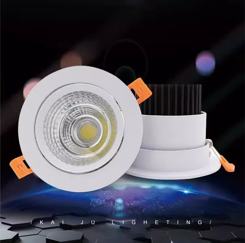 Dimmable Embedded LED Downlights 5W7W/9W12W15W/18W20W COB Ceiling Lights Spotlights Angle Adjustable AC90-260V CRI90 For Home