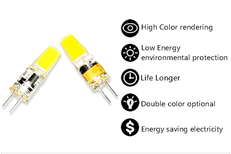 2pcs Mini COB LED Lamp AC/DC 12V 220V G4 G9 E14 Lampada LED Spotlight Light Bulbs Replace Halogen For Ceiling Lamp Chandelier