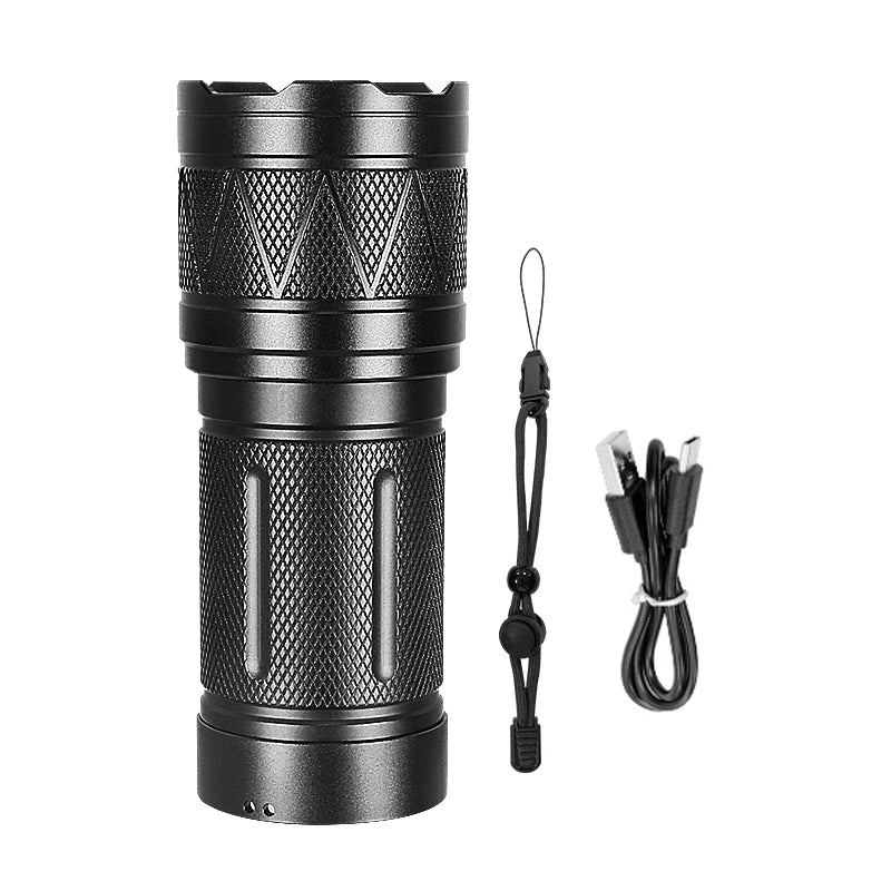 Portable 9000000 Powerful Flashlight Aluminum Alloy Built-in 3x18650 Battery Rechargeable Telescopic Zoom Torch With Power Bank
