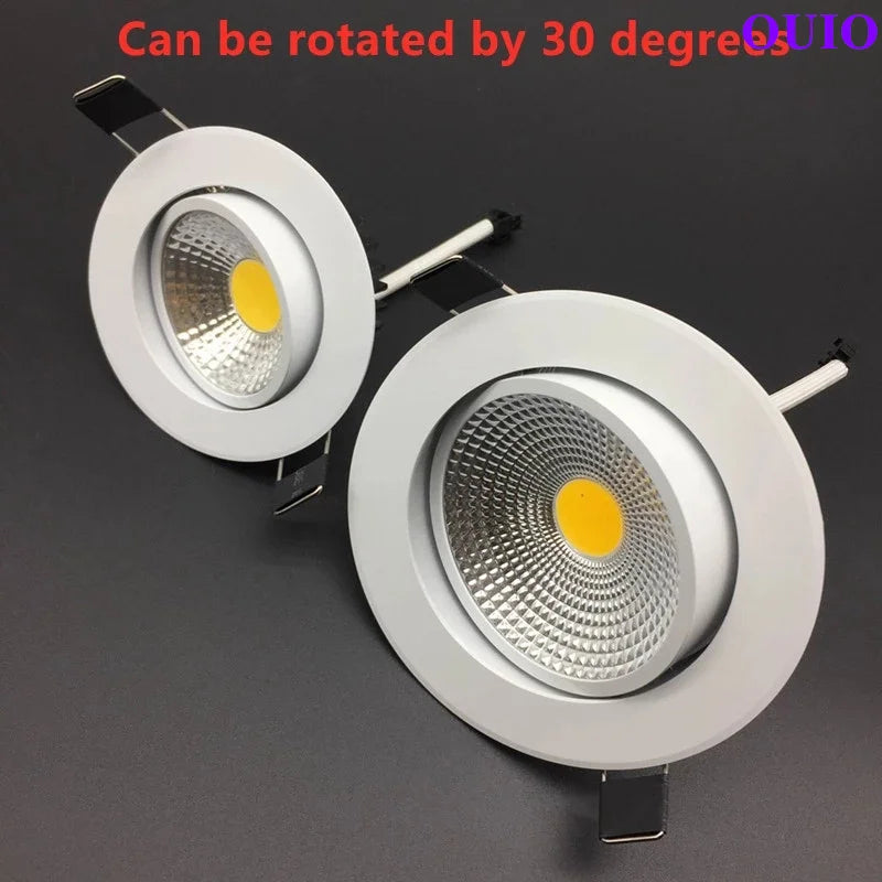 Super Bright Recessed Dimmable LED Downlights 5W 7W 9W 12W 15W 20W COB Rotating Ceiling Spot Lights AC85~265V Background Lamps