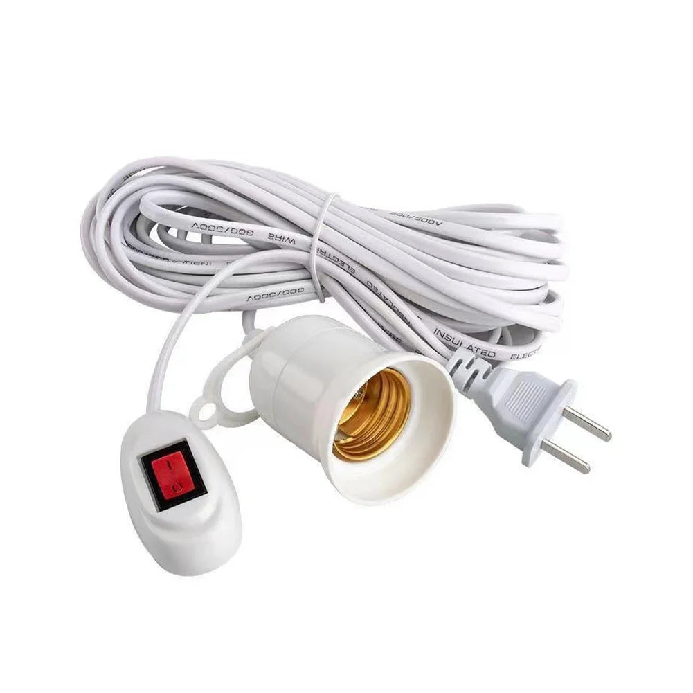 Lamp Bases Universal With Switch Led Bulb Socket Adapter E27 Screw Lamp Holder Accessories Tools Two Plugs Suspension