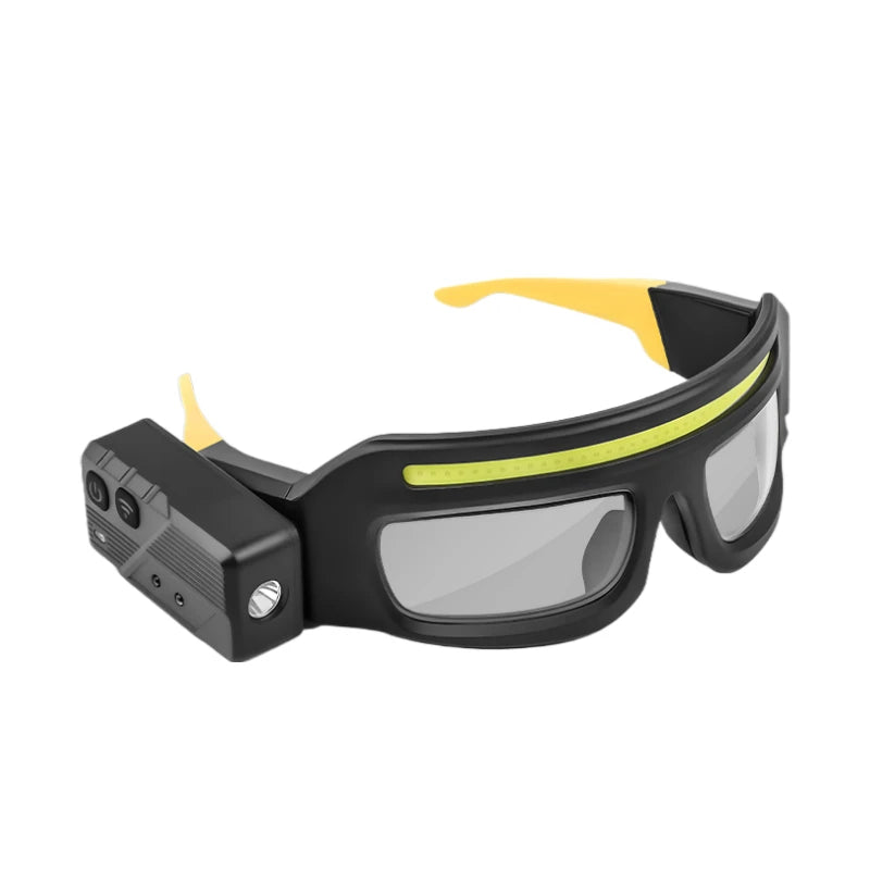 2 in 1 Headlamp Glasses 90 Degree Rotation Gesture Control System 5 Lighting Modes Waterproof Car Repair Outdoor Work Emergency