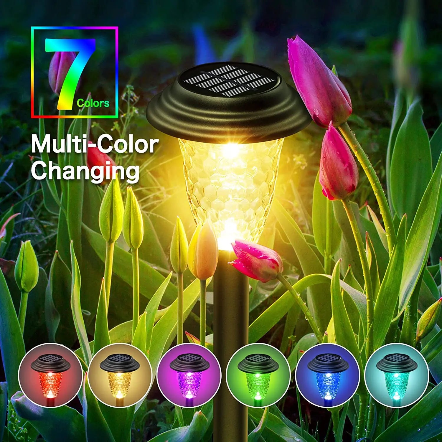 Solar Pathway Lights Outdoor Vibrant LED Mushroom Garden Stake Lighting for Walkways Lawns Driveways Landscapes Decorative