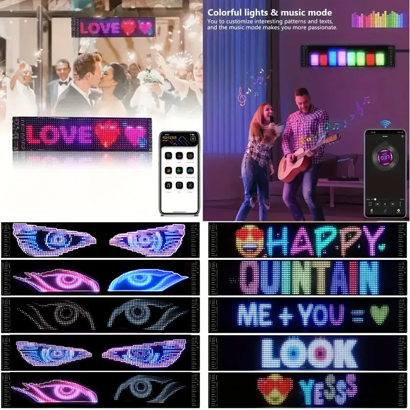 Huge Bright Devil Eyes LED Light Demon's Eye Programmable Scrolling LED Sign Flexible Screen for Store and Car Displays