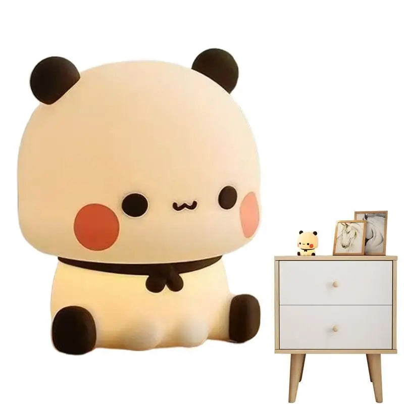 LED Night Lights Cute Panda Silicone Lamp Battery powered Touch Night Lamp Bedside Decor 3 Modes Dimmable Kids Baby nightlight